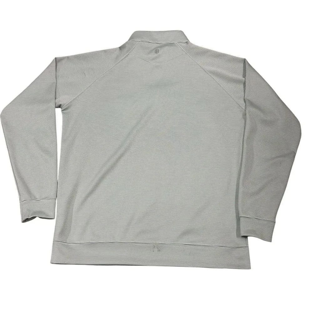 Holderness & Bourne Men’s Gray Striped Quarter-Zip Pullover
